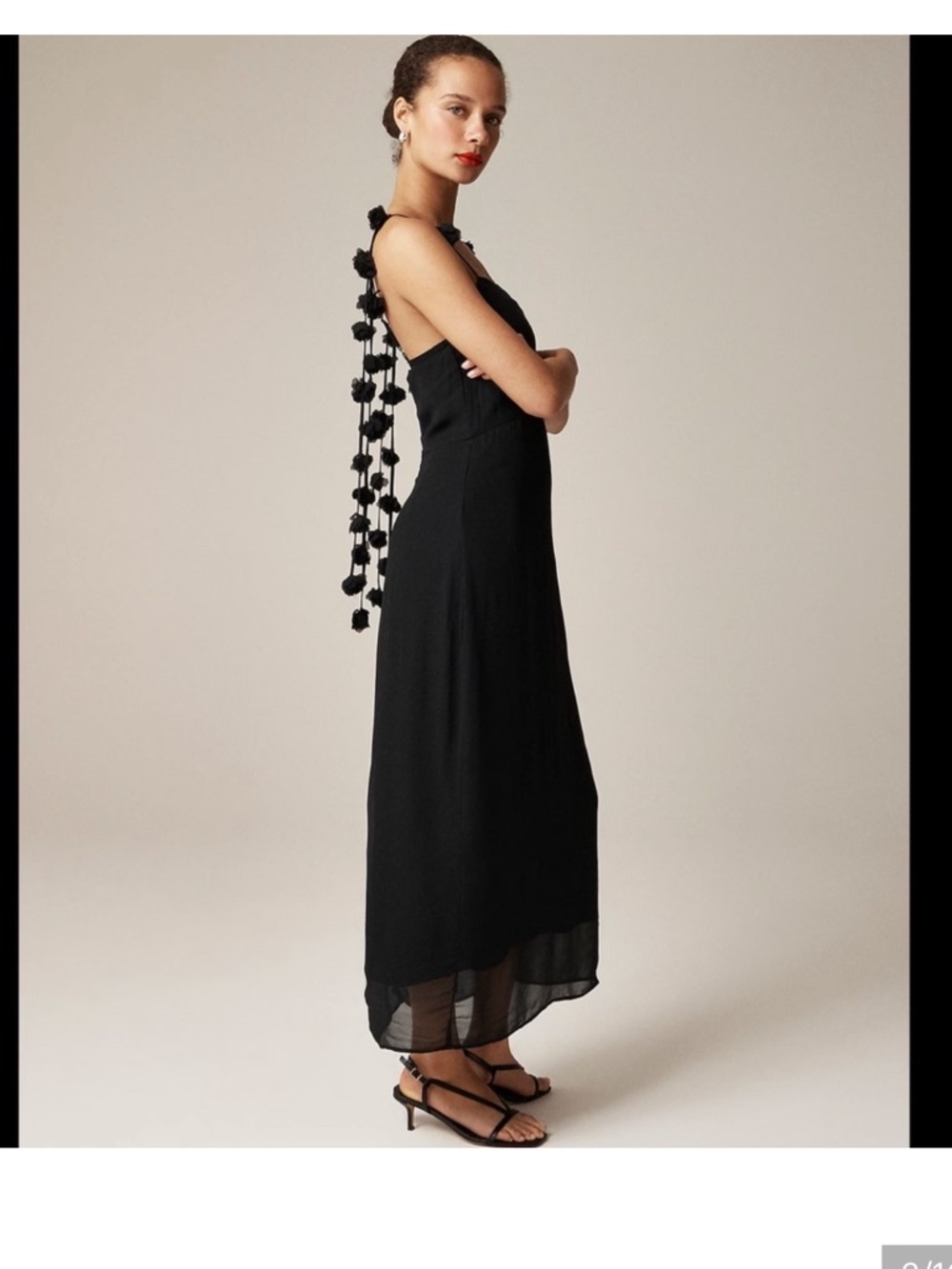 J. Crew Collection rosette-strap sheath dress in chiffon - Picture 3 of 7